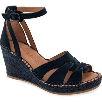 Gentle Souls Espadrille Wedge Sandal in Navy Nubuck at Nordstrom, Size 6.5