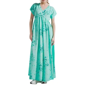 Deha Maxi Dresses, female, Blue, Size: S Vestido largo de vicosa