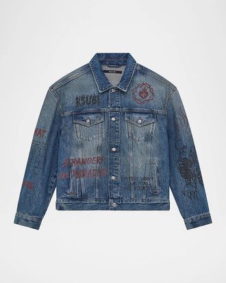 Ksubi Graphic Cotton Denim Trucker Jacket