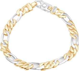 Pompeii3 Mens Figaro Link 14k Gold (43gram) or Platinum (69gram) 8mm Bracelet 8.5