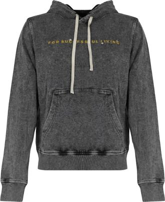 Diesel Hoodie in macro-waffle jersey - Heren - Sweatshirts & Hoodies - Grijs - Maat: S Jersey