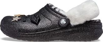Crocs Disco Classic Lined Disco Glitter Clogs Black White 208075-0ZS