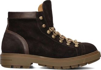 Stefano Lauran Bruine Veterschoenen Stijlvol Model - Heren - Veterlaarzen - Bruin - 45 EU - Leer - Schoenen