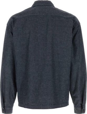 Prada Mens Blue Chambray Shirt Bleu Exterior: Cotton Camicie