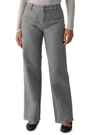 Sanctuary The Marine Patch Pocket Wide Leg Jeans in Asphalt at Nordstrom Rack, Size 32