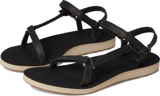 Teva Womens Original Universal Slim Lea Sport Sandal, Black/Tan, 9 UK