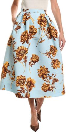 Oscar De La Renta Oscar De La Renta Peony Print Circle Skirt