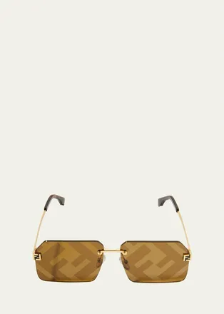 Fendi Mens FF-Monogram Square Sunglasses