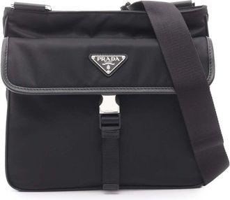 Prada Pre-owned Prada Saffiano Trimmed Re Nylon Crossbody Bag Ladies 173GUCGIFT0BDT0P