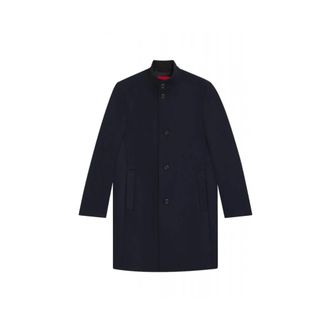 HUGO BOSS Heren, Mantels, Blauw, Maat: S Zijde