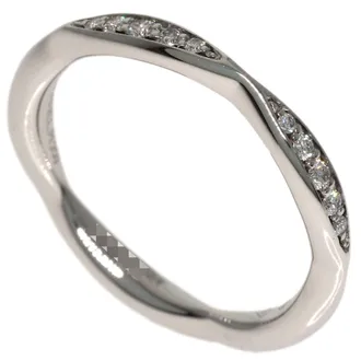 Chanel Platinum Platinum 950 Band Ring (Pre-Owned)