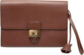 Herm&egrave;s Pre-owned Hermes Courchevel Jet Pochette Clutch Ladies V43PCAO0JOLV0D2W