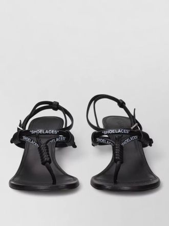 Off-white leather thong sandals