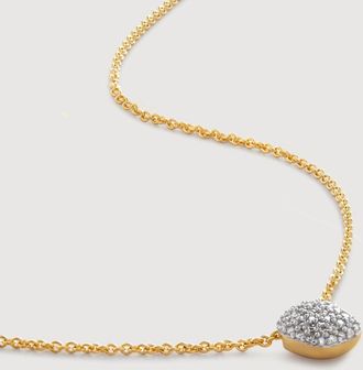 Monica Vinader Gold Nura Mini Nugget Necklace Diamond