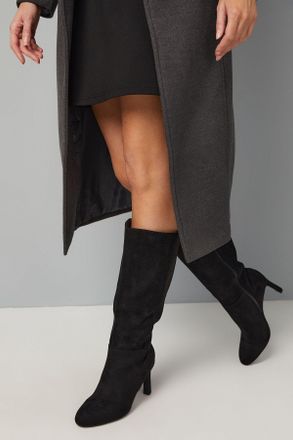 Wallis Womens Faux Suede Round Toe High Ankle Boots - Black - Size UK 3