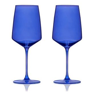 Viski Reserve Nouveau Crystal Wine Glasses Set of 2 in Blue at Nordstrom