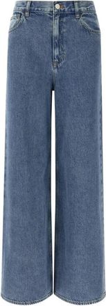 Theory High-Waisted Wide-Leg Pant - Dames - Loose Fit Jeans - Blauw - W26 - Katoen - Jeans