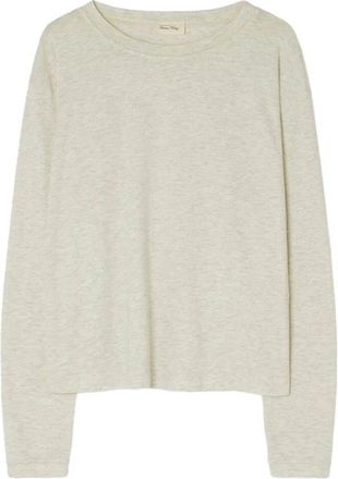 American Vintage T-shirt Ample - Dames - Longsleeves - Grijs - M - Katoen - Tops