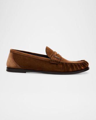 Saint Laurent Mens Ryan 05 Leather Penny Loafers