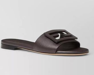 Fendi leather baguette slides