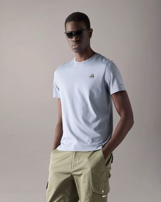 Moose Knuckles Mens Crescent T-Shirt in Light Grey Cotton - Size Medium