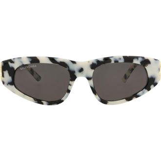 Balenciaga 53mm Rectangle Sunglasses in Havana Gold Grey at Nordstrom Rack