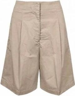 Re-hash Kiria Pliss&eacute;e Wijde Pijpen Shorts - Dames - Korte broeken - Beige - Maat: W26 Katoen