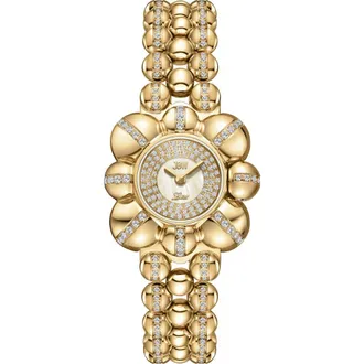 JBW x Luar Atmosphere Pav&eacute; Bracelet Watch, 30mm in 18K Gold at Nordstrom