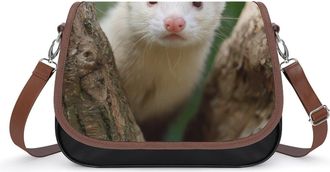 Generic Animal Ferret Crossbody Bags for Women Shoulder Messenger Bag Purse Handbags