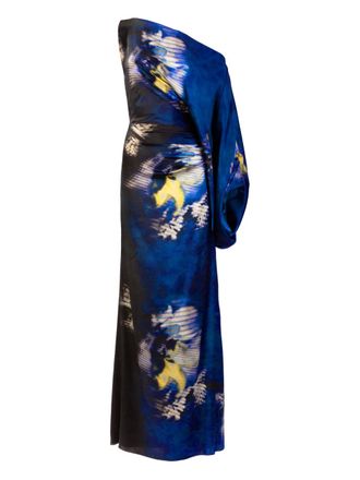 Silvia Tcherassi Dotty one-shoulder floral maxi dress - Blue