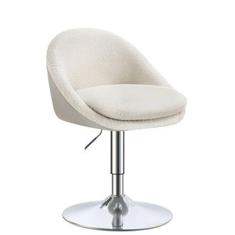 Vasagle Silla ajustable con respaldo de acero de color blanco y gris