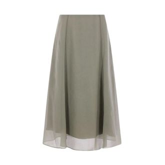 Brunello Cucinelli Dames, Rokken, Groen, Maat: XL Zijde
