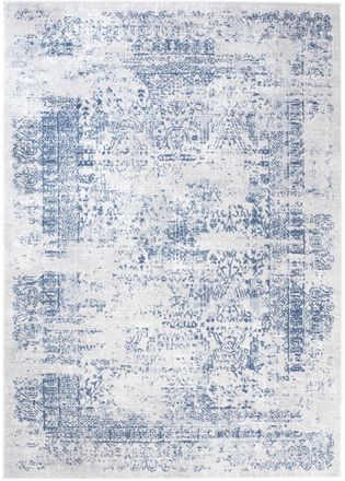 Tapiso Alfombra de sal&oacute;n azul crema vintage moteada suave 140 x 200 cm