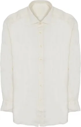 120% Lino Slim-Fit Linen Button-Down Casual Shirt