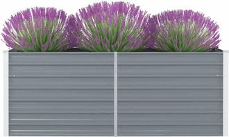 vidaXL Raised Garden Bed 63x31.5x17.7 Galvanized Steel Gray 7011