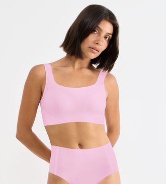 sloggi Bustier SLOGGI ZERO Feel 2.0 Top, Damen, Gr. XXL, N-Gr, floral pink, Single Jersey, Obermaterial: 76% Polyamid, 24% Elasthan, BHs Bustier, nahtlos und
