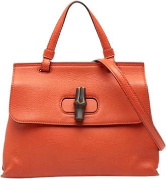 Gucci Pre-owned Handbags, female, Orange, Size: ONE SIZE Pre-owned The Daily Satchel