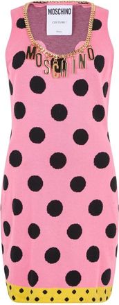 Moschino Gebreide jurk met metallic details - Dames - Kleedjes - Roze - XL - Katoen - Kleedjes