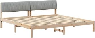 vidaXL Estructura De Cama Marr&oacute;n Y Gris Claro 200 X 200 Cm Vidaxl