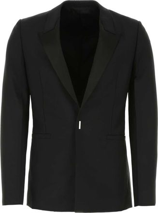 Givenchy satin-lapel blazer - men - Virgin Wool/Mohair/Viscose/Cupro/Silk - 48 - Black