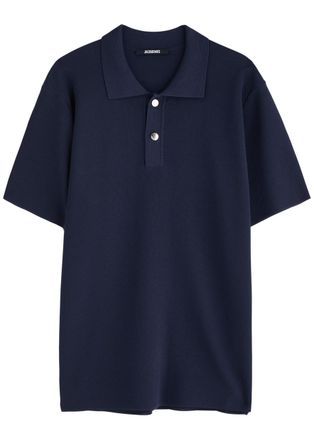Jacquemus Le Polo Maille Knitted Polo Shirt - Navy - XL