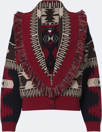 Alanui Icon Jacquard wool and cashmere cardigan