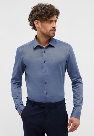 Eterna Langarmhemd ETERNA SUPER SLIM, Herren, Gr. 41, Normalgr&ouml;ssen, blau (denim), 100% Baumwolle, schmal, Manschette, Hemden Langarmhemd, NON IRON (b&uuml;gelfre