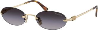Miu Miu Sunglasses, unisex, Yellow, Size: 51 MM MU A54S Oval Sunglasses