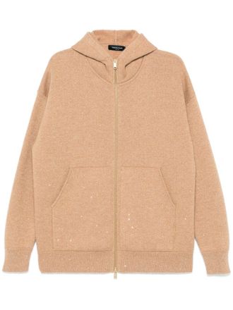 Fabiana Filippi sequin-embellished hoodie - women - Cashmere/Silk/Merino/Alpaca Wool/Polyester - 38 - Neutrals