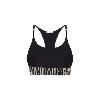 Moschino Technical Fabric Crop Top - female - Moschino - Sleeveless Tops - Black - XS - Tops