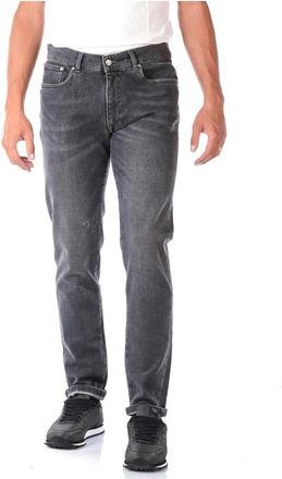 Daniele Alessandrini Jeans - Heren - Slim Fit Jeans - Grijs - W33 - Katoen - Jeans