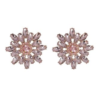 Self Portrait Accessoires, Dames, Roze, ONE Size, Crystal Flower Earrings