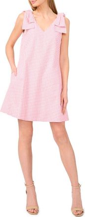 CeCe by Cynthia Steffe Gingham Bow Shoulder Shift Minidress in Confetti at Nordstrom, Size Medium