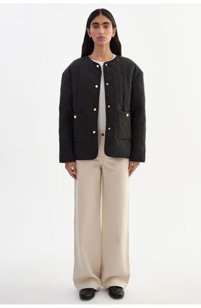 LaMarque Hera | Quilted Collarless Jacket in Black at Nordstrom, Size Xx-Small